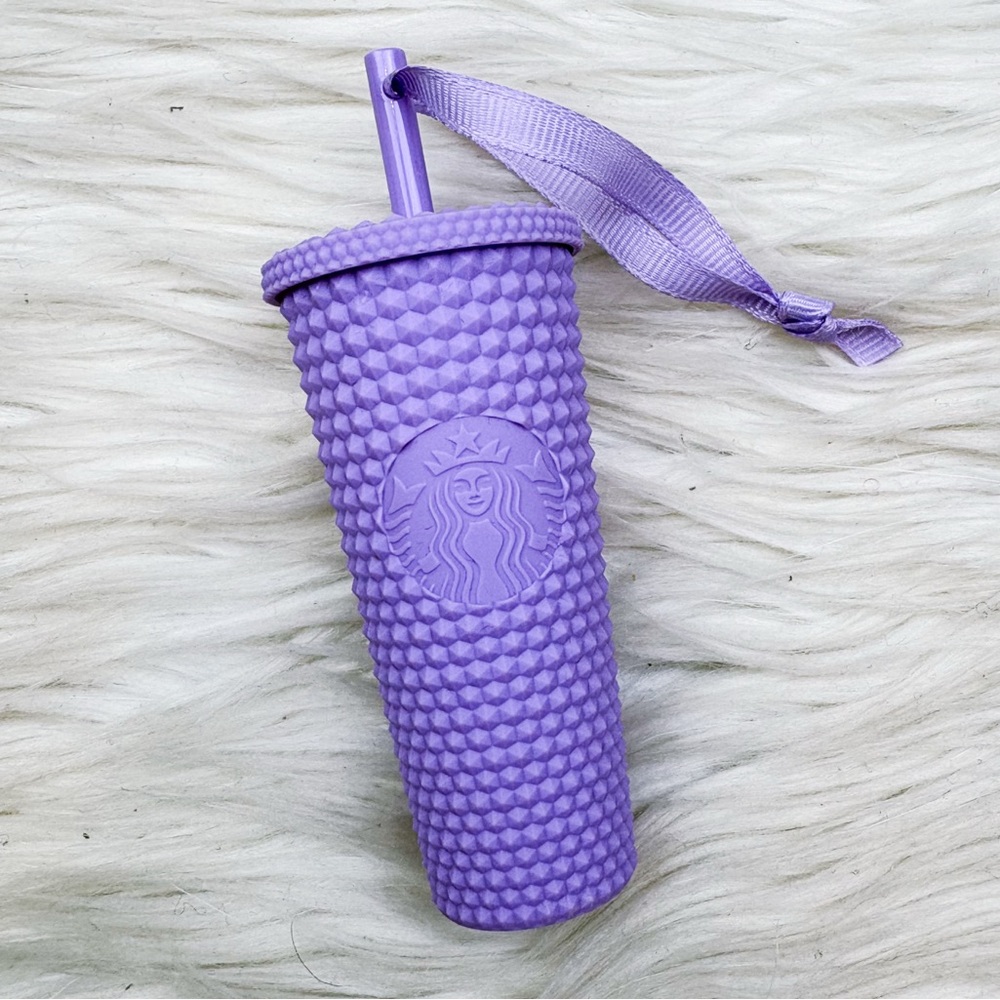 Starbucks Studded Ornament Keychain China 2022 Holiday Advent Matte Purple NEW
